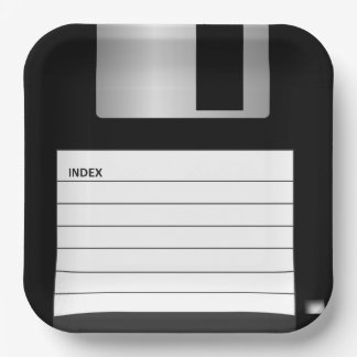 Classic Floppy Disc Computer Geek Paper Plate