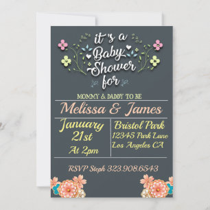 Classic Floral Baby shower invite