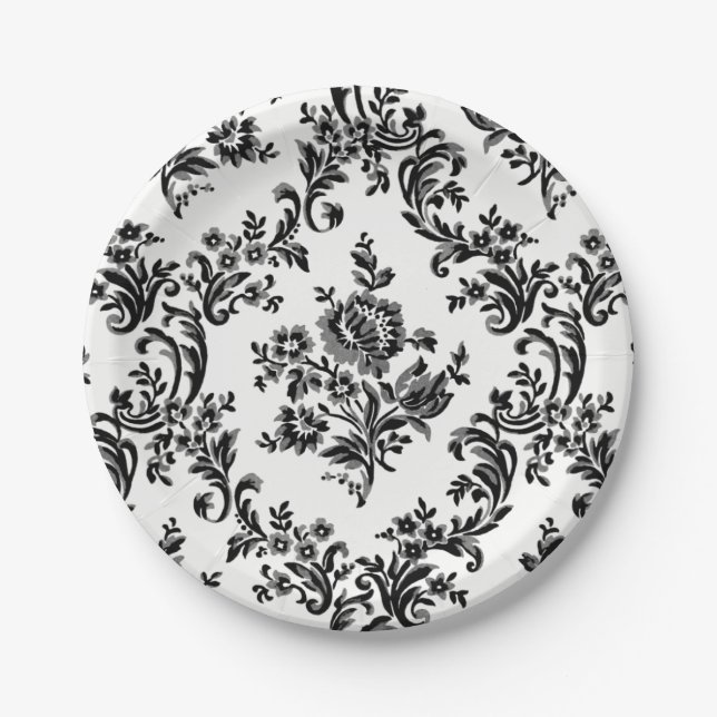 CLASSIC FLORAL BAROQUE PATTERN PARTY PLATE ELEGANT (Front)
