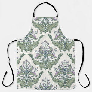 Classic floral damask seamless pattern apron