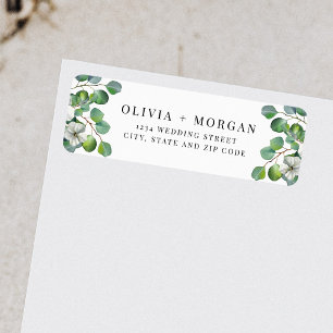 Classic Floral Eucalyptus Wedding Return Address
