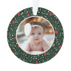 Classic Floral Frame Baby's First Christmas