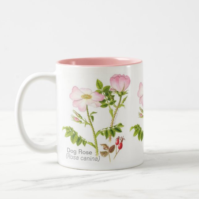 Classic Floral Mug - Dog Rose (Left)