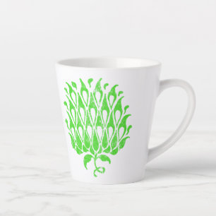 Classic Floral Ornament Botanical Illustration Latte Mug