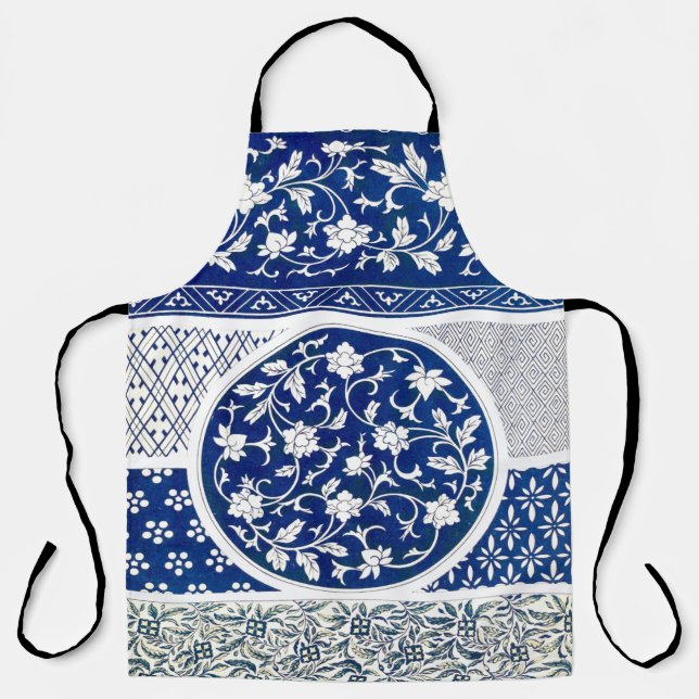 Classic Floral Ornament Print Apron (Front)