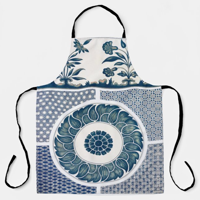 Classic Floral Ornament Print Apron (Front)
