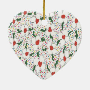 Classic Floral Pattern Ceramic Tree Decoration