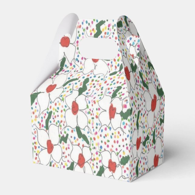 Classic Floral Pattern Favour Box (Back Side)