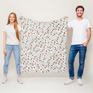 Classic Floral Pattern Fleece Blanket