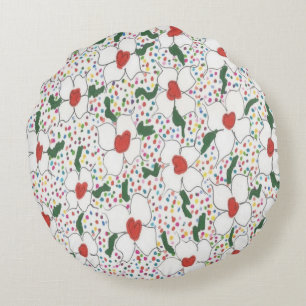 Classic Floral Pattern Round Cushion
