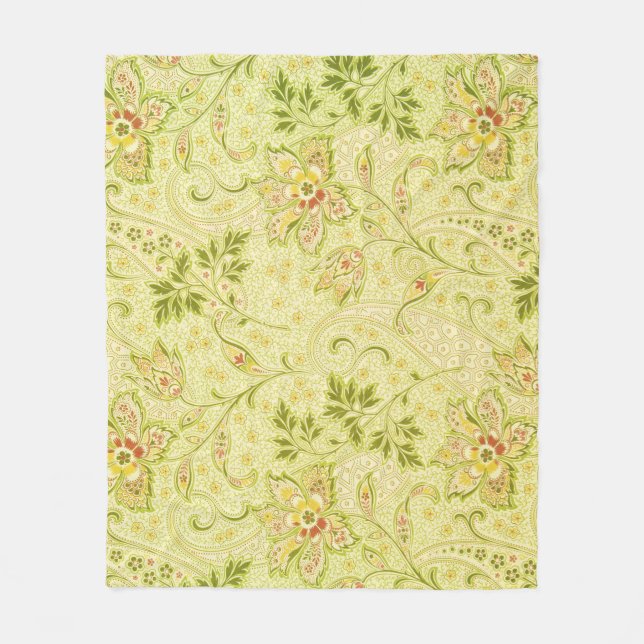 Classic Floral Wallpaper: Old Elegance Fleece Blanket (Front)