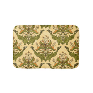 Classic floral wallpaper: stylised damask. bath mat