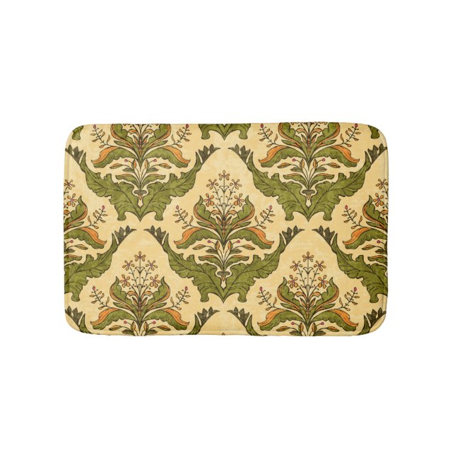 Classic floral wallpaper: stylised damask. bath mat (Front)