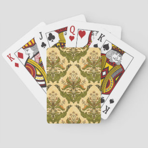 Classic floral wallpaper: stylised damask. playing cards