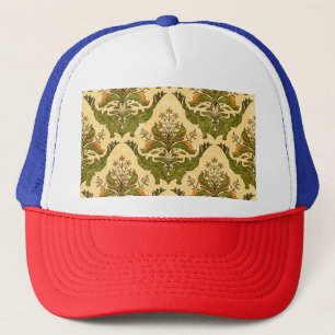 Classic floral wallpaper: stylized damask. trucker hat