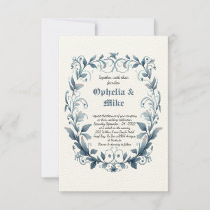 Classic Floral Watercolor wedding Invitation
