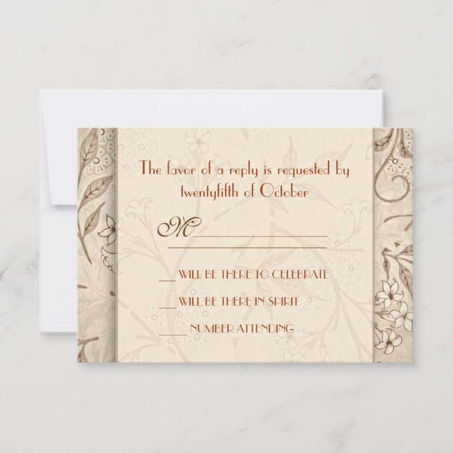classic floral wedding RSVP cards (Front)
