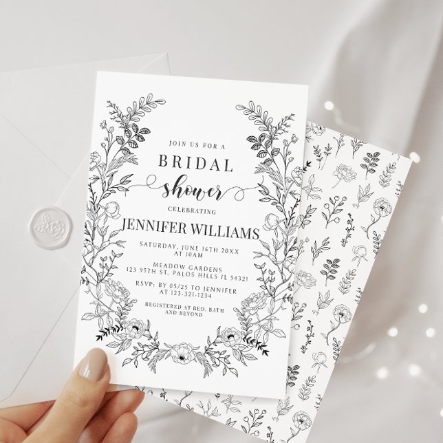 Classic floral wreath Bridal Shower Invitation (Creator Uploaded)