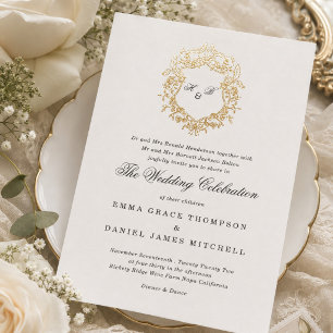 Classic Floral Wreath Monogram Wedding