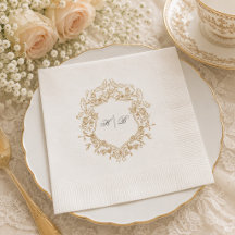 Classic Floral Wreath Monogram Wedding