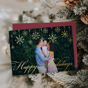 Classic Flourish Happy Holidays Foil Holiday Card