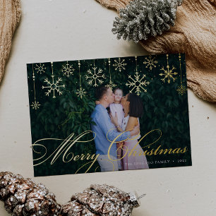 Classic Flourish   Merry Christmas Foil Holiday Card