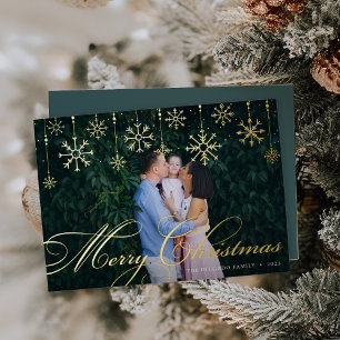 Classic Flourish Merry Christmas Foil Holiday Card