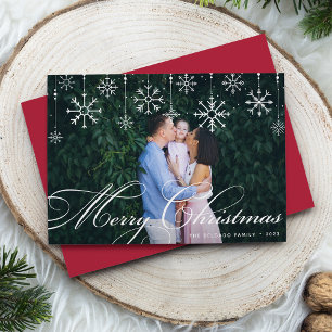 Classic Flourish Merry Christmas Photo Holiday Card
