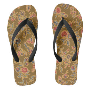 Classic Flower Chintz Pretty Soft Floral Design Flip Flops