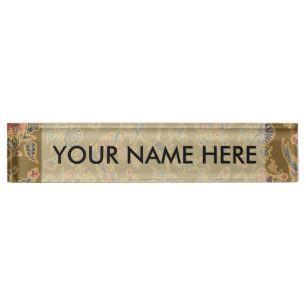 Classic Flower Chintz Pretty Soft Floral Design Nameplate