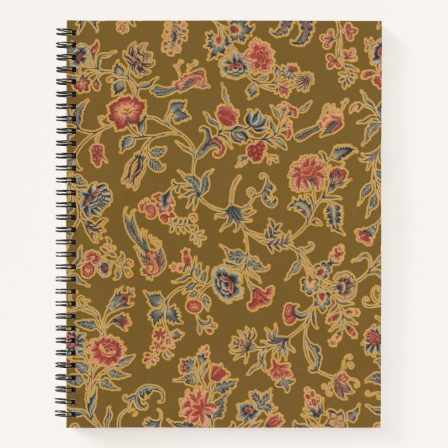 Classic Flower Chintz Pretty Soft Floral Design Notebook (Front)