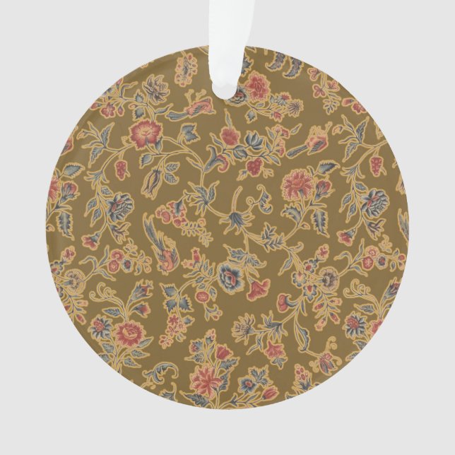 Classic Flower Chintz Pretty Soft Floral Design Ornament (Front)
