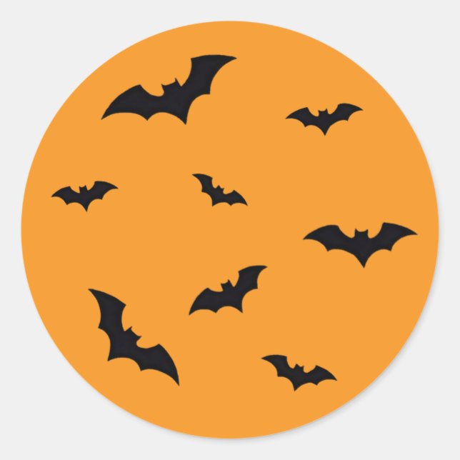 Classic Flying Bats Halloween Stickers (Front)