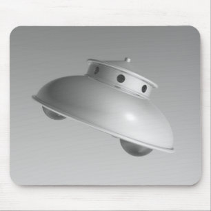 Classic Flying Saucer BW Mouse Mat