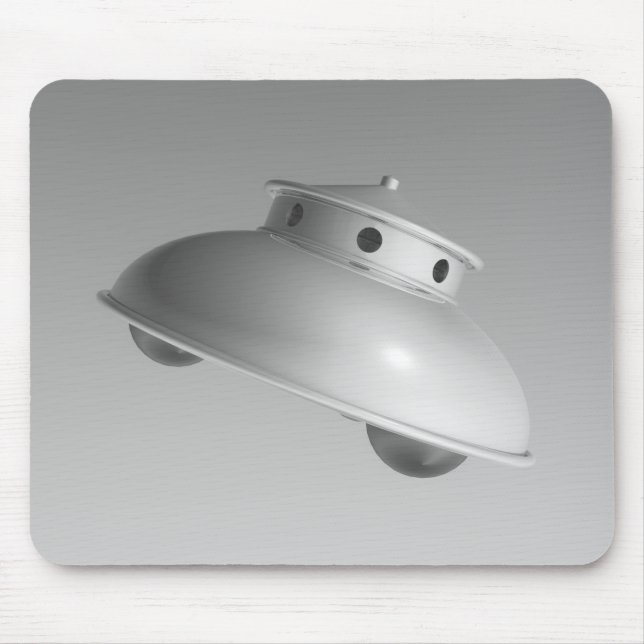 Classic Flying Saucer BW Mouse Mat (Front)