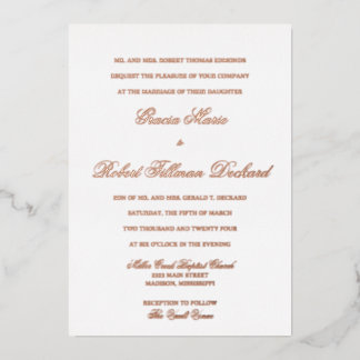 Classic Foil Wedding Invitation