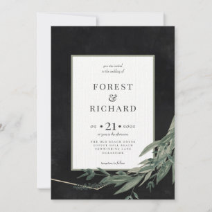 classic foliage midnight, polygon invitation