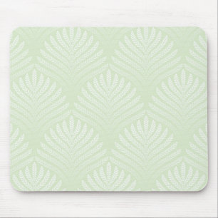 Classic foliage pattern in white and green mouse mat