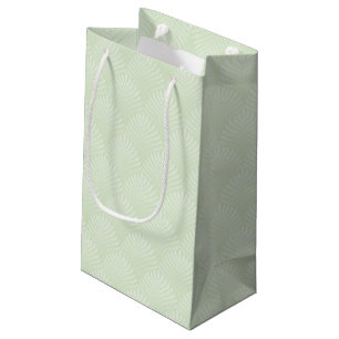 Classic foliage pattern in white and green small gift bag