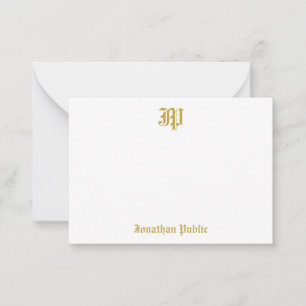 Classic Font Gold Text Calligraphy Monogram Name Card