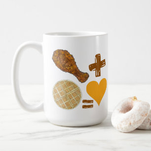 Classic Food Pair Chicken + Waffle = Love Heart Coffee Mug
