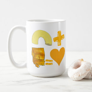 Classic Food Pair Macaroni + Cheese = Love Heart Coffee Mug
