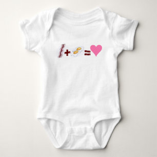 Classic Food Pairing BACON + EGGS = Love Heart Baby Bodysuit