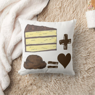 Classic Food Pairing Cake + Ice Cream = Love Heart Cushion