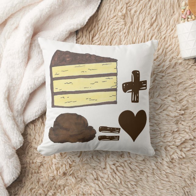 Classic Food Pairing Cake + Ice Cream = Love Heart Cushion (Blanket)