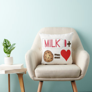 Classic Food Pairing Milk + Cookies = Love Heart Cushion
