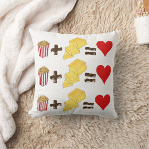 Classic Food Pairing Popcorn + Butter = Love Heart Cushion