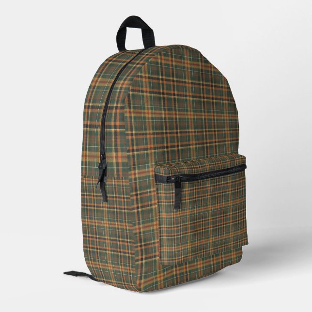 Classic Forest Green Tartan Plaid Pattern Printed Backpack (Back Corner Left)