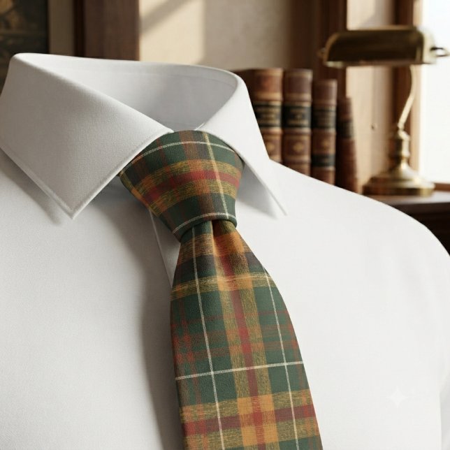 Classic Forest Green Tartan Plaid Pattern Tie (Creator Uploaded)