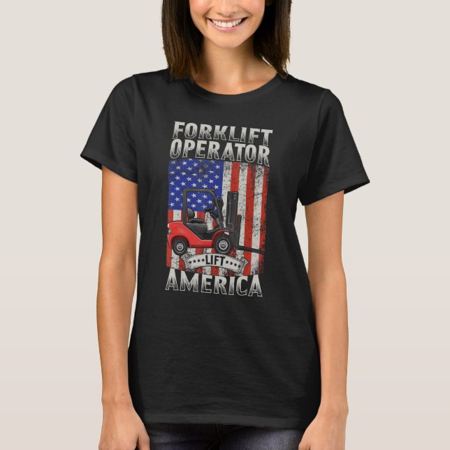 Classic Forklifter Cool Construction Worker Forkli T-Shirt (Front)